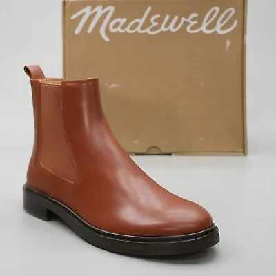 Madewell Ladies 8 Benning Warm Cinnamon Brown Leather Chelsea Ankle Boots NN017 • $75