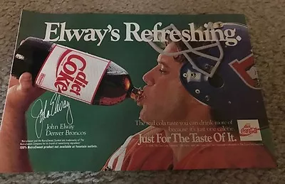 $7.95 • Buy Vintage 1988 JOHN ELWAY Diet Coke Poster Print Ad DENVER BRONCOS RARE 