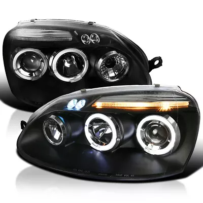 Fits 2006-2010 Vw Jetta Mk5 Golf Rabbit Led Halo Projector Headlights Black • $174.99