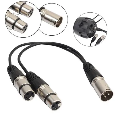 3-Pin XLR Male To Dual XLR Female Y Splitter Audio Adapter Cable For MicropDSyu • $5.28