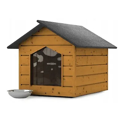 Kennel Outdoor Pini Cat House Cave Winterfest Insulated Wood 116x90x82cm • £219.02