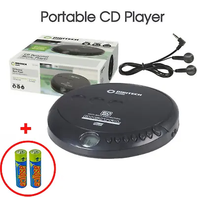 Portable CD Player With Earphones Music Player Walkman Discman Disc Anti Skip • $64.95