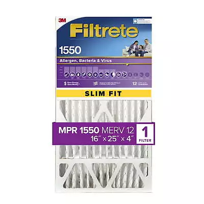 16x25x4 Air Filter MPR 1550 MERV 12 Ultra Allergen Reduction 1 Filter • $28.67