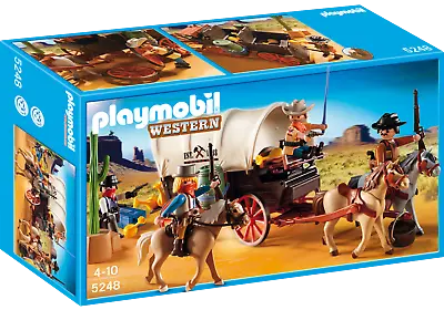 $59.97 • Buy Playmobil Western Covered Wagon With Raiders Set 5248 New, Sealed!