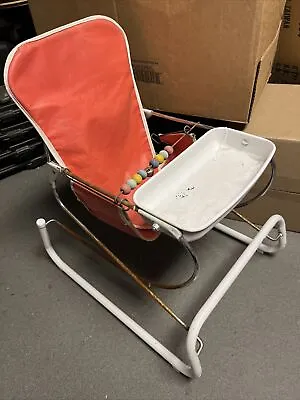 Vtg Cosco Metal Red Highchair Jumper Bouncer Chair 1950's • $29.99