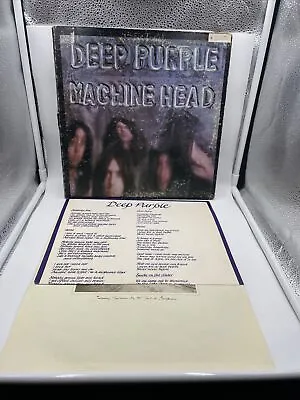 Deep Purple “Machine Head” Vinyl LP Warner Bro BS 2607 Green Label 1972 W/Insert • $13.19