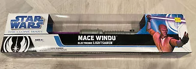 Star Wars Clone Wars Mace Windu Electronic Lightsaber  Hasbro Unopened 2008 • $49.99