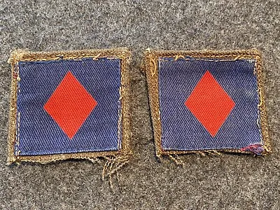 £24.99 • Buy Original Pair Of British WW2 61st Infantry Division Printed Formation Sign/Patch