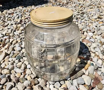 Vintage Large Glass Kitchen Storage Jar Bottle Canister Old Drugstore Pickle Jar • $45