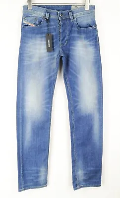 £83.99 • Buy DIESEL Larkee R18T8 W29/L32 Men Jeans Straight Fit Washed Blue Cotton Stretch