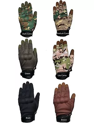 Army Military Combat Hunting Shooting Tactical Knuckle Full Finger Gloves (Camo) • $14.99