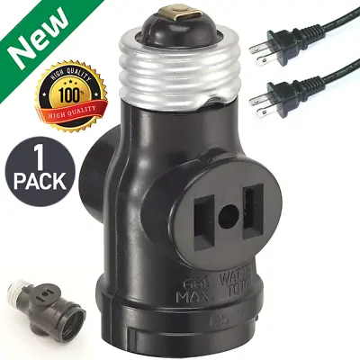 Light Bulb Socket To 2 Prong Plug Adapter Extension Lamp Socket Convert 1 Pack • $14.31