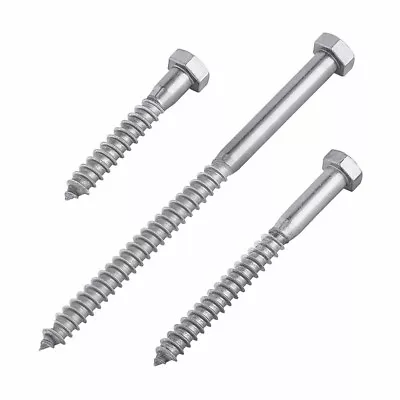 £4.28 • Buy M6 M8 M10 M12 COACH SCREWS HEX HEAD Timber Wood Lag Bolt Fixing Zinc Hexagon BZP