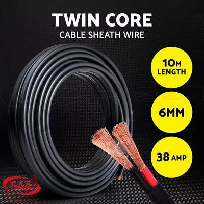6MM Twin Core Wire Electrical Cable Electric Extension 10M Car 450V 2 Sheath • $35.95