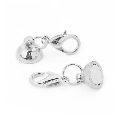 Silver Magnetic Round 2 End Lobster Magic Magna Clever 40x8mm Clasp Converter  • $2