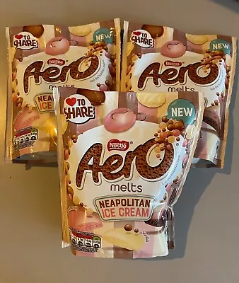 3 X Nestle Aero Melts Neapolitan Ice Cream Chocolate Melts 86G • £10.95