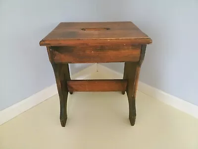 Small Vintage Antique Rustic Handmade Solid Wood Foot Step Stool Plant Stand  • $65