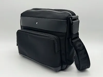Montblanc Nightflight Black Reporter Zip Top Bag New 100% Genuine Msrp $540 • $375