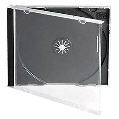 5 X CD Jewel Case 10.4 Mm Spine Holding For 1 Disc With Black Tray Empty Cases • £6.95