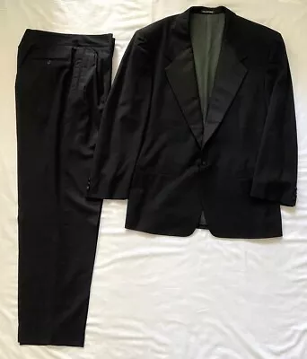 Gianni Versace Men's Tuxedo Single Breasted Formal Suit Black Size 48 • $160