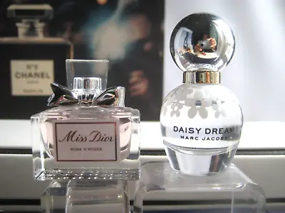 🎁2pc Lot Mini 0.12 Oz Dior Miss Rose N'Roses Marc Jacobs Daisy Dream EDT • $17.95