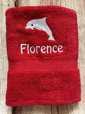 £20.99 • Buy Embroidered Personalised Swimming, Beach Or Sports Towel.  Ideal Gift - Dolphin