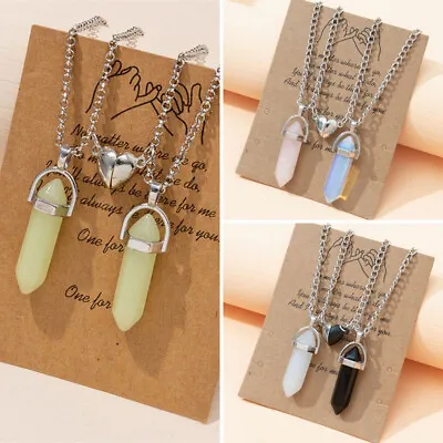 Crystal Charms Pendant Matching Necklace Couple Gifts BFF Best Friend Friendship • £5.99