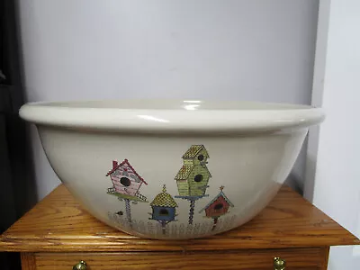 Shakers & Thangs Pottery Marshall Texas Large Heavy Dish Bowl Birdhouse • $75