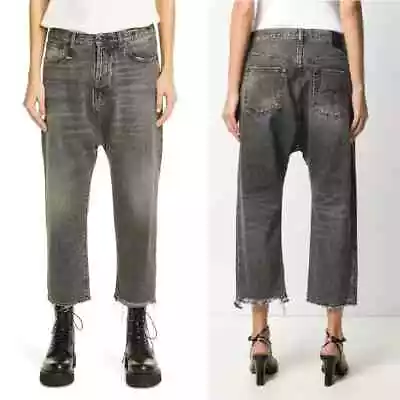 R13 Tailored Drop Crotch JEANS Size 27 Leyton Black Denim NEW $445 • $139