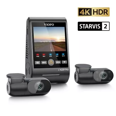 VIOFO A229 Pro 3CH Car Dash Cam 4K Front+2K Rear+1080P Interior Camera HDR WiFi • $339.99