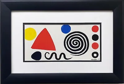 Alexander Calder  Abstraction  1966 CUSTOM FRAMED Abstract Art Black White Red S • $69.99