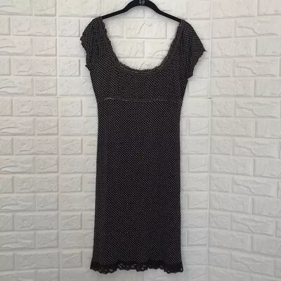 £18.54 • Buy Emma Peel Brown Polka Dot Stretchy Dress