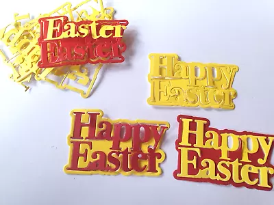 12  Happy Easter Shadow  Die Cuts Red And Yellow - Card Making • £1.75
