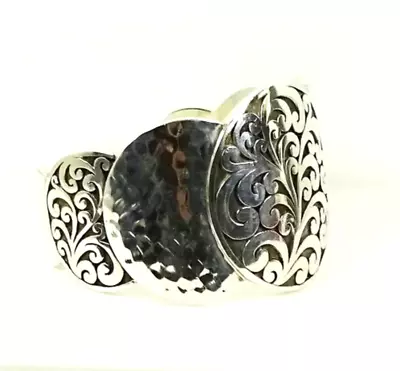 $399 • Buy LOIS HILL Sterling Silver Hammered Scroll Design Cuff Bracelet 7 