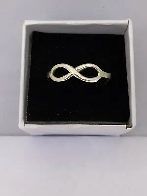 Solid Silver 925 Ladies Ring Infinity UK Handmade Size Available+ Gift Bag • £9.99