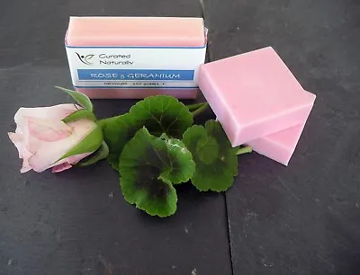 Handmade Goats Milk Rose & Geranium Fragrance 100g Soap Ideal Gift • £3.85