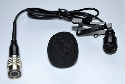 Black Omni-directional Lapel Lavalier Mic For Audio-Technica Metal Mic & Clip • $19.50