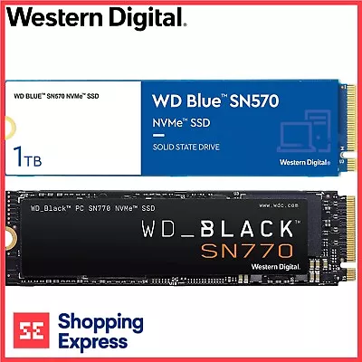 $75 • Buy WD 1TB 2TB 250GB 500GB SSD Blue Black SN570 SN770 SN850 NVMe PCIe M.2 PC