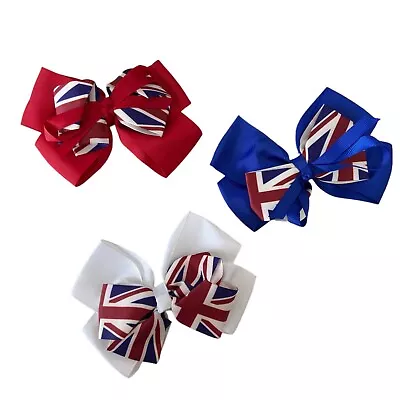 Kings Coronation Hair Accessories Union Jack Hair Clips / Ponios Girls • £5.75