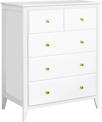 5 Drawer Dresser Tall Chest Of Drawers Closet Organizers &Storage Clothes HOT🔥 • $149.99