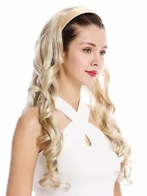 Half Wig Hair Piece Headband Hairband Ash Blond Blonde Curly Curls Long 70 CM • £17.22