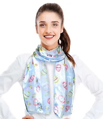 CBC CROWN Religion Easter Bunny Pattern Silk Feeling Lightweight Fashion Scarf  • $9.99