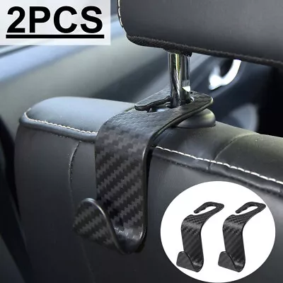 $6 • Buy 2x Carbon Fiber Car Seat Hook Purse Hanger Bag Organizer Holder Clip Accessories