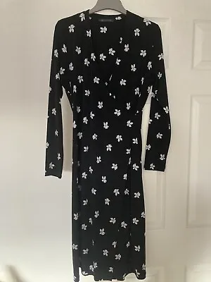 Marks And Spencers Black Wrap Dress 12 • £5.50