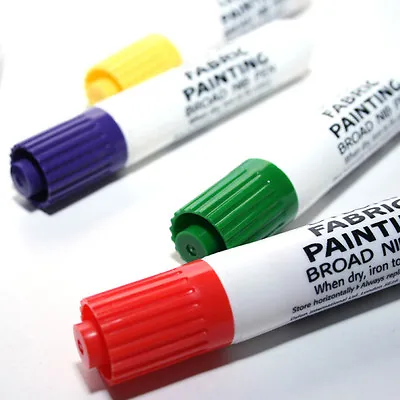 Dylon Fabric Painting Marker Pen Broad Nib Tip For Cloth Clothing Mixed Colours • £1.39