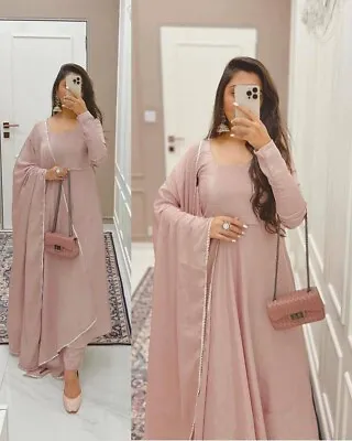 £29.15 • Buy Chinon Silk Designer Wedding Salwar Kameez Party Wear Indian Pakistani Dress