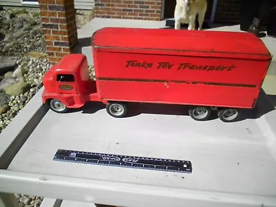 Vintage 1949-52 Pressed Steel Tonka Toy Transport Semi Truck & Trailer • $225