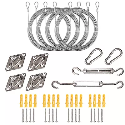 Sun Shade Sail Stainless Fixing Fitting Kit Garden Patio Awning Canopy Accessory • £12.99