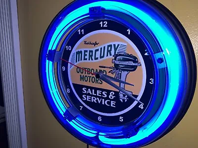 Mercury Kiekhaefer Outboard Fishing Boat Motor Neon Wall Clock Advertising Sign • $109.99