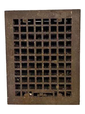 Antique Cast Iron Heating Grate Cover Vent Register Square DESIGN 11 X 14 • $33.99